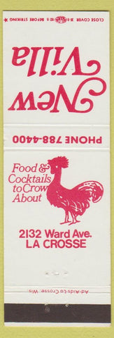 Matchbook Cover - New Villa Restaurant LaCrosse WI rooster