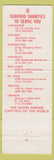 Matchbook Cover - Seafood Shanty Restaurant lobster Langhorne Trenton Lebanon