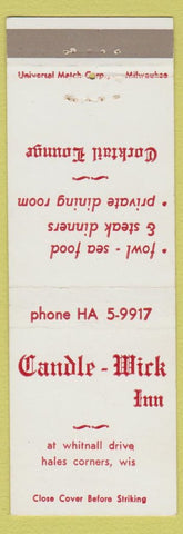 Matchbook Cover - Candle Wick Inn Hales Corners WI