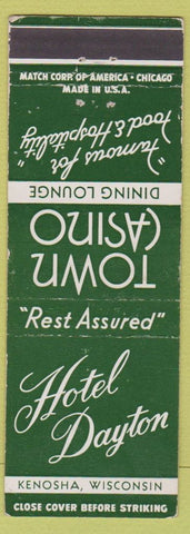 Matchbook Cover - Hotel Dayton Kenosha WI Town Casino #2