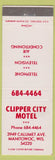 Matchbook Cover - Clipper City Motel Manitowoc WI