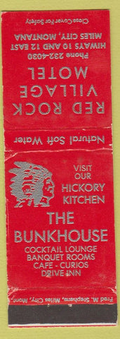 Matchbook Cover Red Rock Village Motel Miles City MT Native American Indian WORN