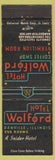 Matchbook Cover - Hotel Wolford Danville IL