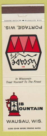 Matchbook Cover - Rib Mountain Wausau WI Ski Cascade Portage WI