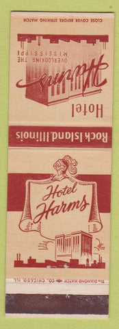Matchbook Cover - Hotel Harms Rock Island IL