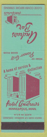 Matchbook Cover - Hotel Andrews Minneapolis MN