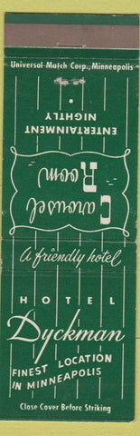 Matchbook Cover - Hotel Dyckman Minneapolis MN