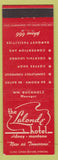 Matchbook Cover - Lalonde Hotel Sidney MT low phone #