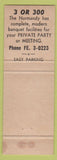 Matchbook Cover - Normandy Motor Hotel Minneapolis MN WORN