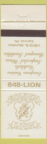 Matchbook Cover - Golden Lion Carmel IN Restaurant