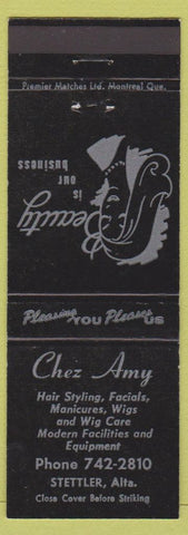 Matchbook Cover - Chez Amy Beauty Salon Stettler AB girlie