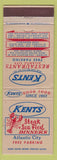 Matchbook Cover - Kents Restaurants Atlantic City NJ lobster