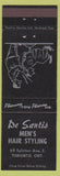 Matchbook Cover - De Santis Men's Hair Styling barber Toronto ON