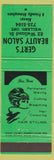 Matchbook Cover - Gert's Beauty Salon Welland ON girlie