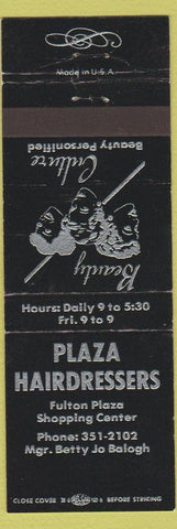 Matchbook Cover - Plaza Hairdressers  Salon NO TOWN