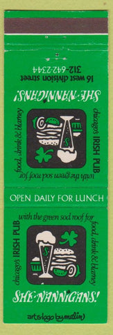 Matchbook Cover - She Nannigans Irish Pub Chicago?