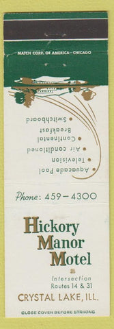 Matchbook Cover - Hickory Manor Motel Crystal Lake IL