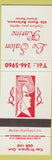 Matchbook Cover - Le Salon Rarine Cap ST Ignace QC girlie