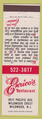 Matchbook Cover - Enrico's Restaurant Wildwood NJ