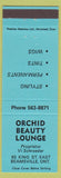 Matchbook Cover - Orchid Beauty Salon Beamsville ON