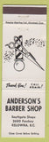 Matchbook Cover - Anderson's Barber Shop Kelowna BC