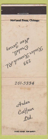 Matchbook Cover - Arden Coiffeur Salon Oradell NJ WORN STAINED