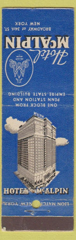 Matchbook Cover - Hotel McAlpin New York City