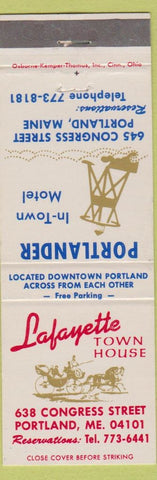 Matchbook Cover - Portlander Motel Lafayette Town House Portland ME