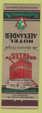 Matchbook Cover - Hotel Alexander Hagerstown MD
