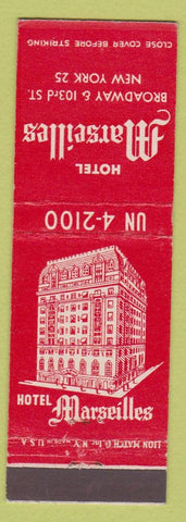 Matchbook Cover - Hotel Marseilles New York City