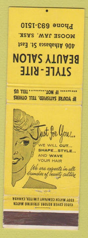 Matchbook Cover - Style Rite Beauty Salon Moose Jaw SK girlie