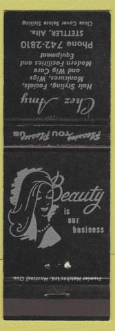 Matchbook Cover - Chez Amy Beauty Salon Stettler AB girlie
