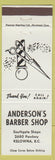 Matchbook Cover - Anderson's Barber Shop Kelowna BC