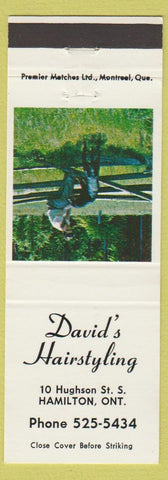 Matchbook Cover - David's Hairstyling Hamilton ON barber salon