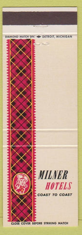 Matchbook Cover - Milner Hotels Detroit MI