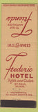 Matchbook Cover - Frederic Hotel ST Paul MN