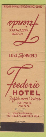 Matchbook Cover - Frederic Hotel ST Paul MN