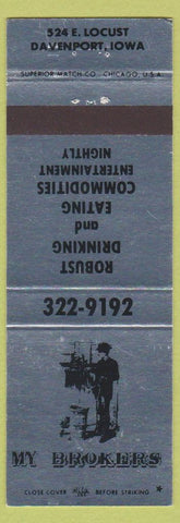 Matchbook Cover - My Brokers Restaurant Davenport IA