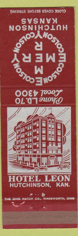 Matchbook Cover - Hotel Leon Hutchinson KS
