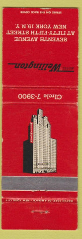Matchbook Cover - Hotel Wellington New York City WEAR