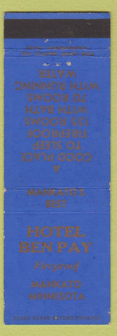 Matchbook Cover - Hotel Ben Pay Mankato MN