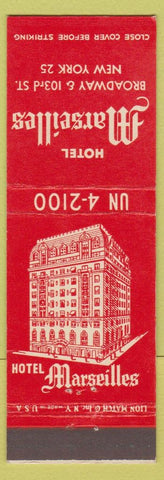 Matchbook Cover - Hotel Marseilles New York City