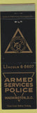 Matchbook Cover - Armed Services Police Washington DC military