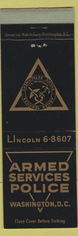 Matchbook Cover - Armed Services Police Washington DC military