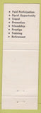 Matchbook Cover - Air Force Reserve Milwaukee WI 440th Tactical Airlift Wing