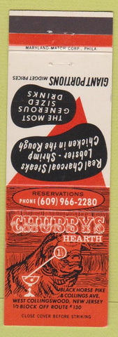 Matchbook Cover - Chubbys Hearth West Collingswood NJ