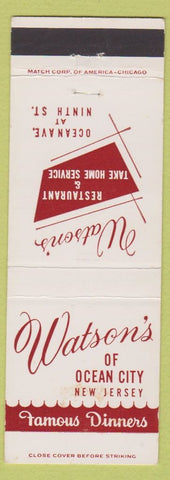 Matchbook Cover - Watson's Restaurant Ocean City NJ