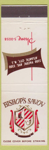 Matchbook Cover - Bishop Savoy Atlantic City NJ restaurant