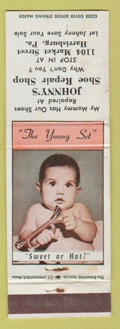 Matchbook Cover - Johnny's Shoe Repair Harrisburg PA baby WORN