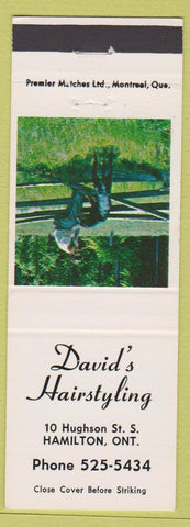 Matchbook Cover - David's Hairstyling Hamilton ON barber salon